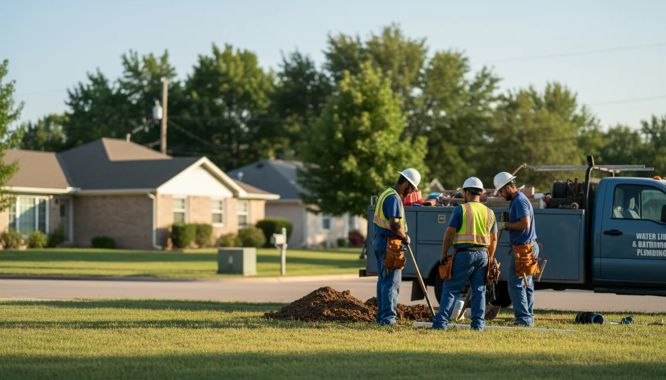 Residential water line and bathroom plumbing service in Earle, AR